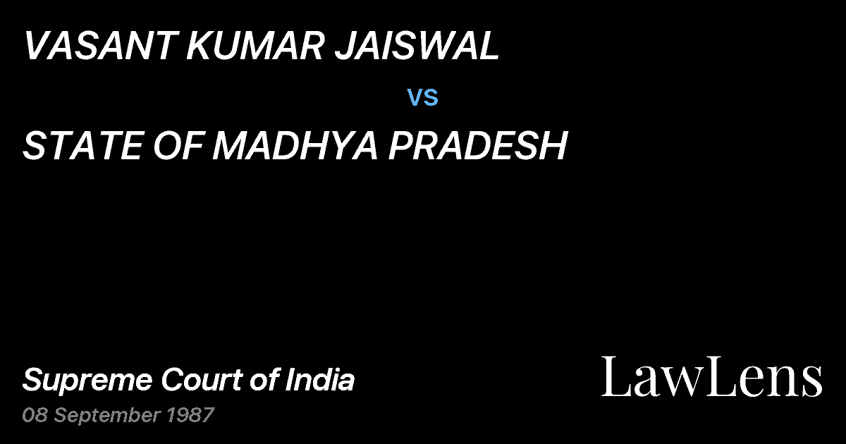 Preview image for VASANT KUMAR JAISWAL vs. STATE OF MADHYA PRADESH