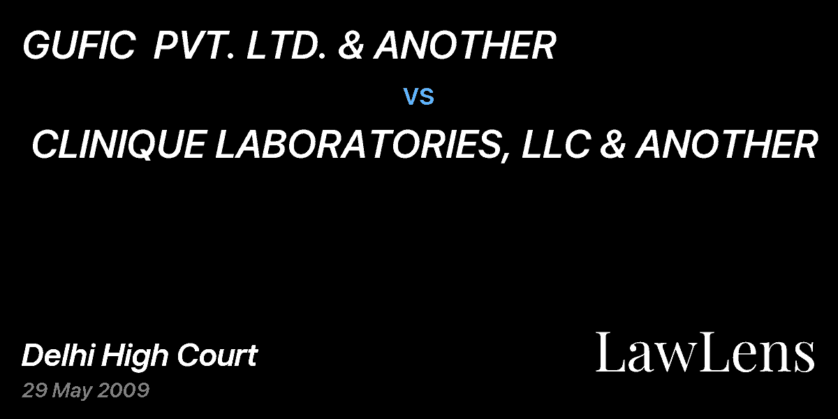 Preview image for GUFIC  PVT. LTD. & ANOTHER  vs.  CLINIQUE LABORATORIES, LLC & ANOTHER 