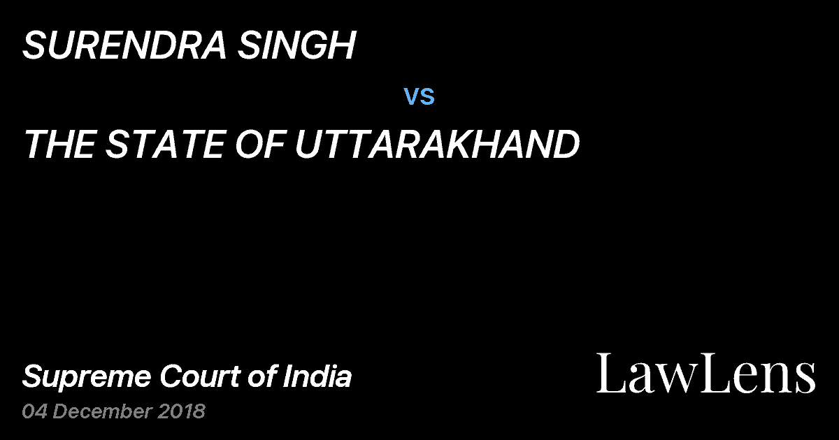Preview image for SURENDRA SINGH vs. THE STATE OF UTTARAKHAND