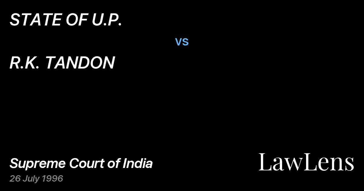 Preview image for STATE OF U.P. vs. R.K. TANDON