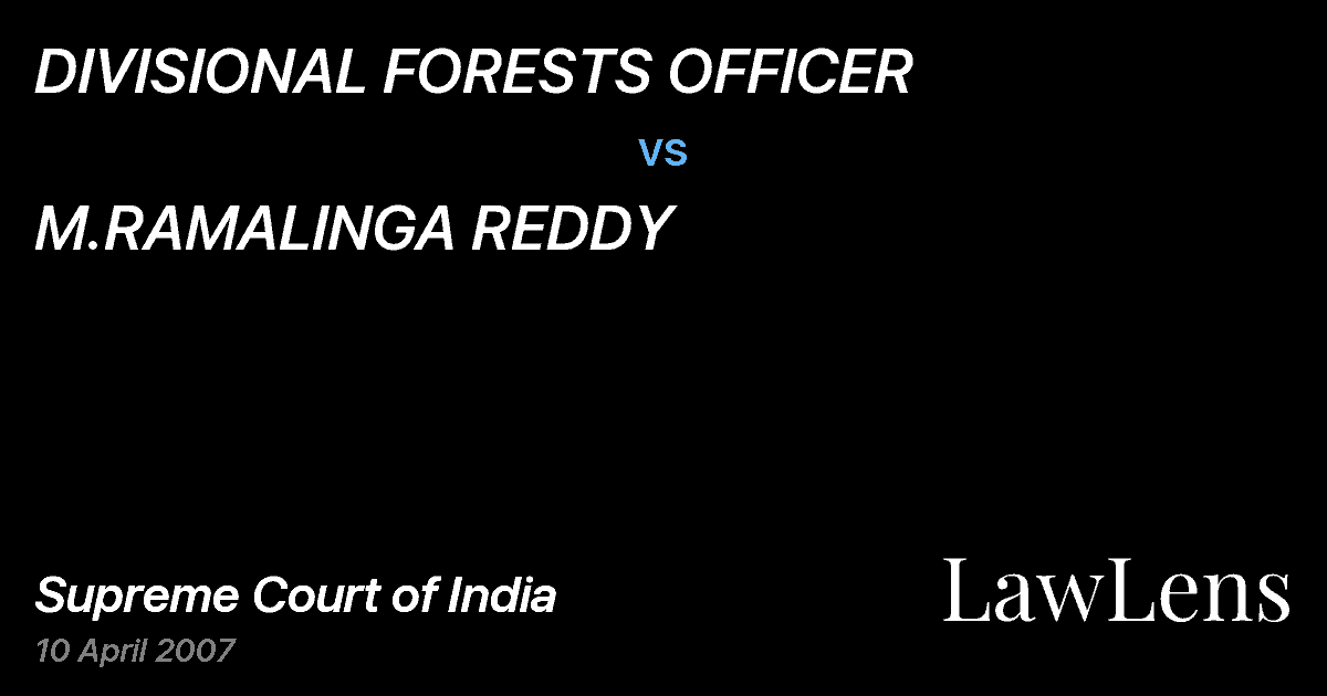 Preview image for DIVISIONAL FORESTS OFFICER vs. M.RAMALINGA REDDY