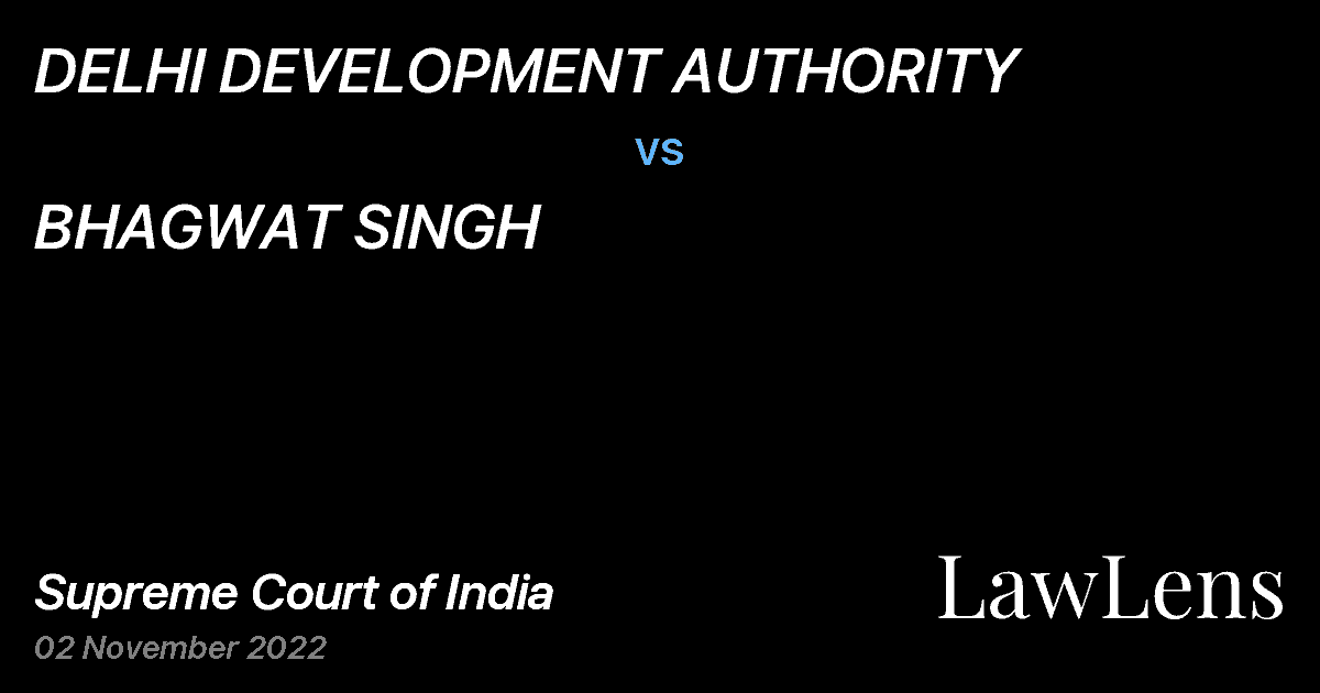 Preview image for DELHI DEVELOPMENT AUTHORITY vs. BHAGWAT SINGH