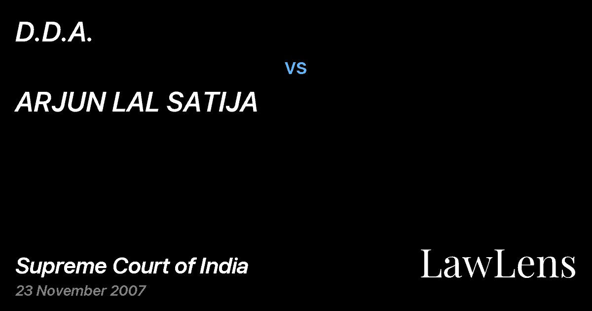 Preview image for D.D.A. vs. ARJUN LAL SATIJA