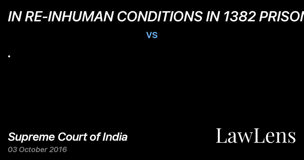 Preview image for IN RE-INHUMAN CONDITIONS IN 1382 PRISONS vs. .