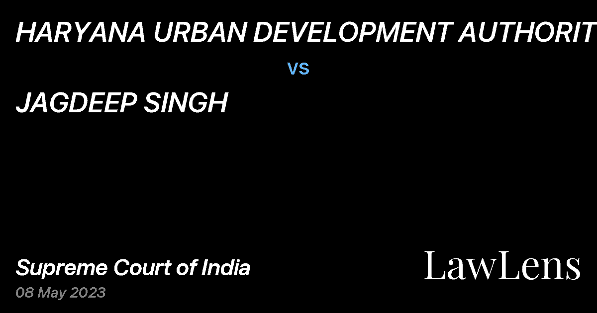 Preview image for HARYANA URBAN DEVELOPMENT AUTHORITY vs. JAGDEEP SINGH