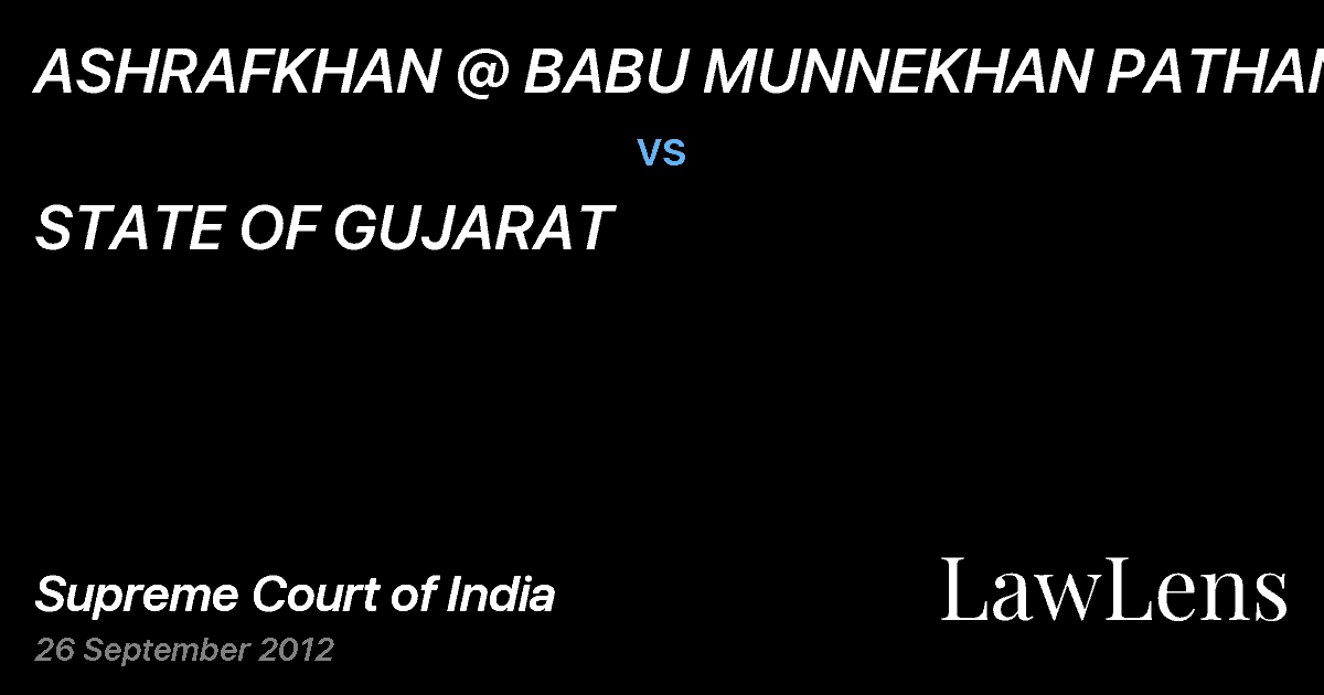 Preview image for ASHRAFKHAN @ BABU MUNNEKHAN PATHAN vs. STATE OF GUJARAT