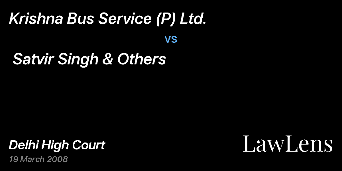 Preview image for Krishna Bus Service (P) Ltd. vs. Satvir Singh & Others