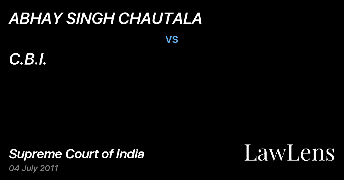 Preview image for ABHAY SINGH CHAUTALA vs. C.B.I.