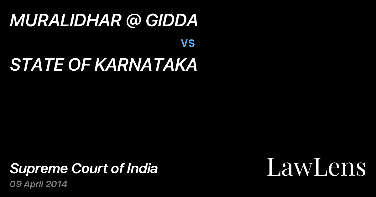 Preview image for MURALIDHAR @ GIDDA vs. STATE OF KARNATAKA
