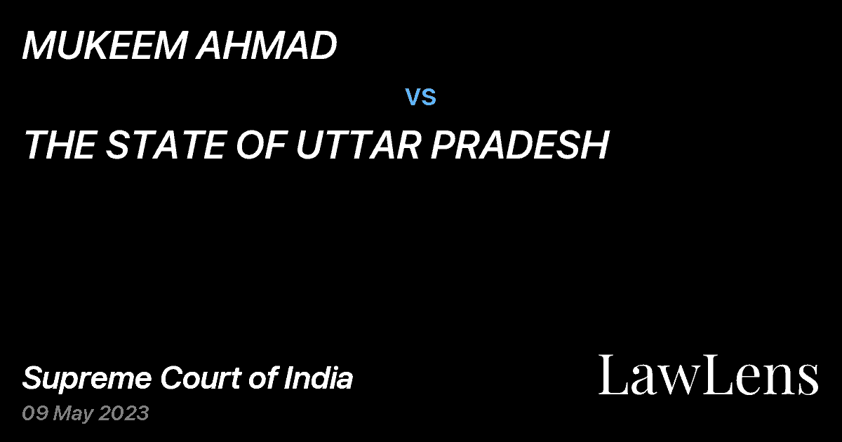 Preview image for MUKEEM AHMAD vs. THE STATE OF UTTAR PRADESH