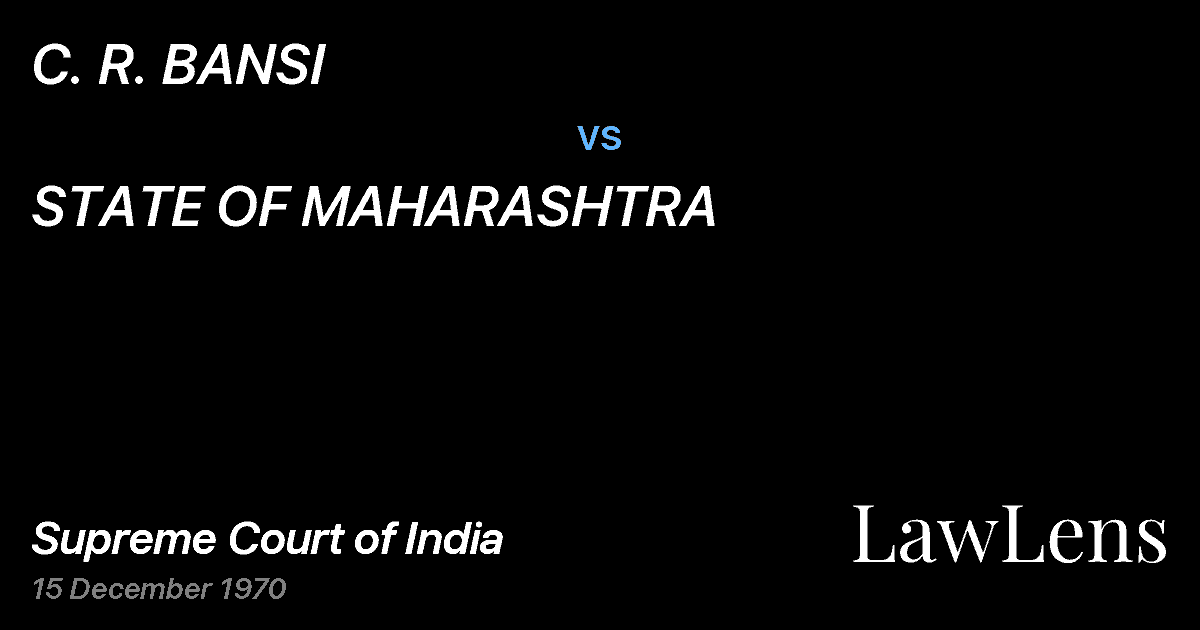 Preview image for C. R. BANSI vs. STATE OF MAHARASHTRA