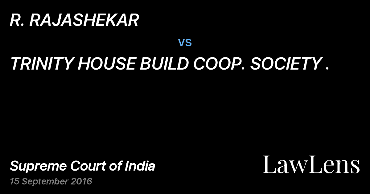 Preview image for R. RAJASHEKAR vs. TRINITY HOUSE BUILD COOP. SOCIETY .