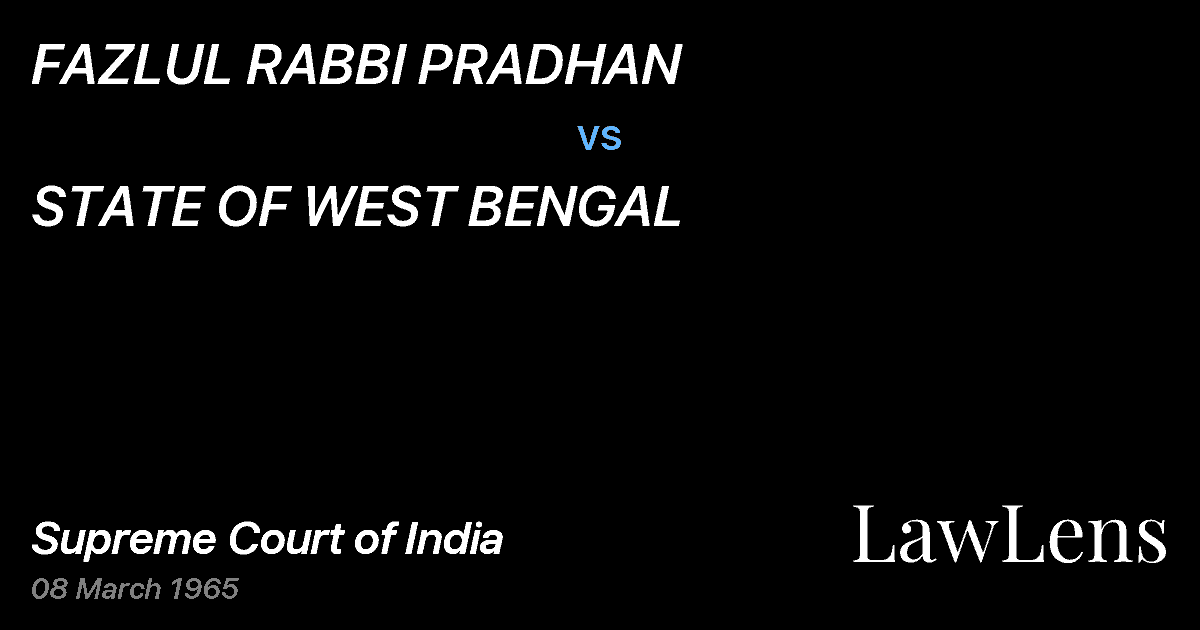 Preview image for FAZLUL RABBI PRADHAN vs. STATE OF WEST BENGAL