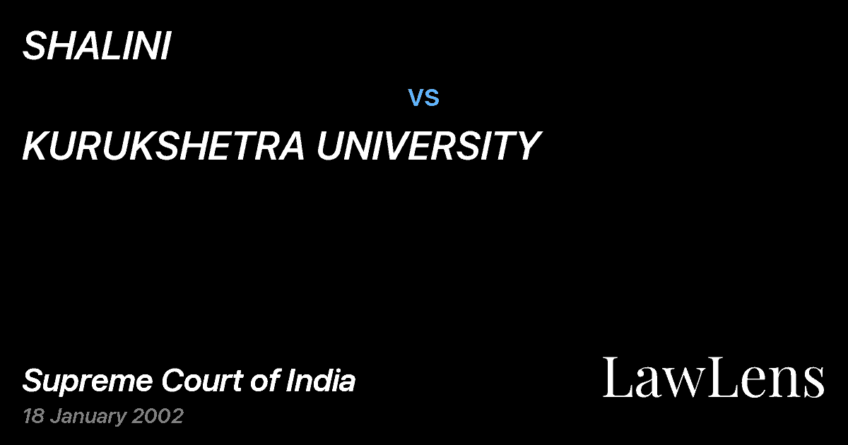 Preview image for SHALINI vs. KURUKSHETRA UNIVERSITY