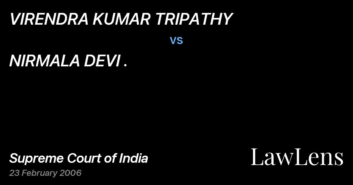 Preview image for VIRENDRA KUMAR TRIPATHY vs. NIRMALA DEVI .