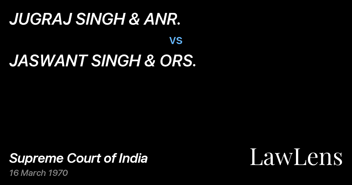 Preview image for JUGRAJ SINGH & ANR. vs. JASWANT SINGH & ORS.