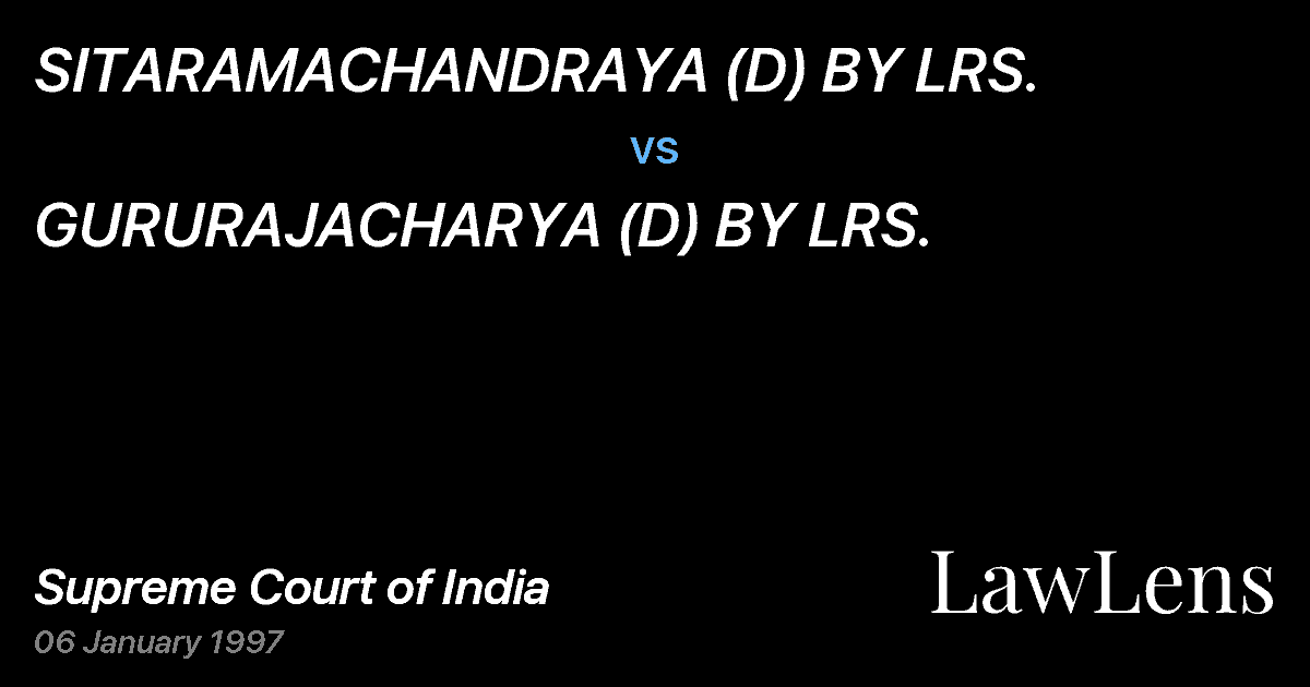 Preview image for SITARAMACHANDRAYA (D) BY LRS. vs. GURURAJACHARYA (D) BY LRS.