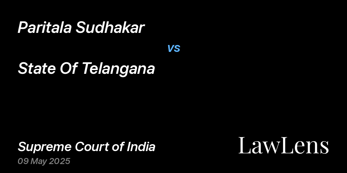 Preview image for Paritala Sudhakar vs. State Of Telangana