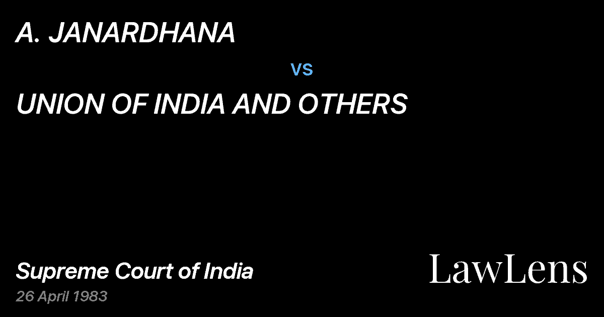 Preview image for A. JANARDHANA vs. UNION OF INDIA AND OTHERS