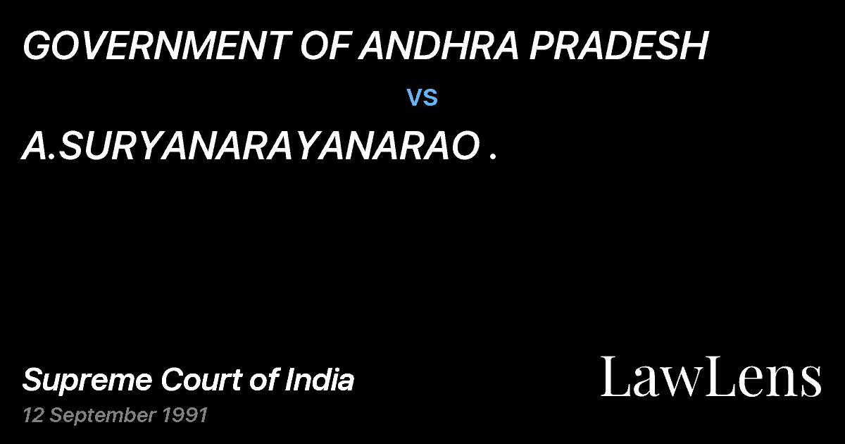 Preview image for GOVERNMENT OF ANDHRA PRADESH vs. A.SURYANARAYANARAO .