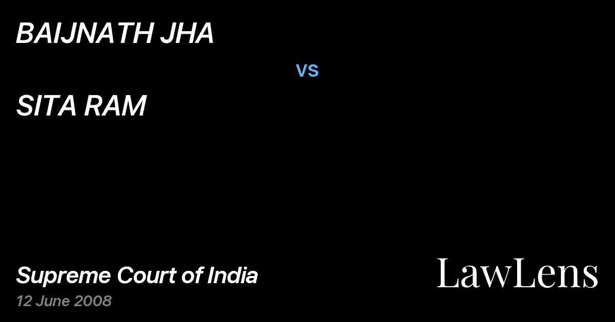 Preview image for BAIJNATH JHA vs. SITA RAM