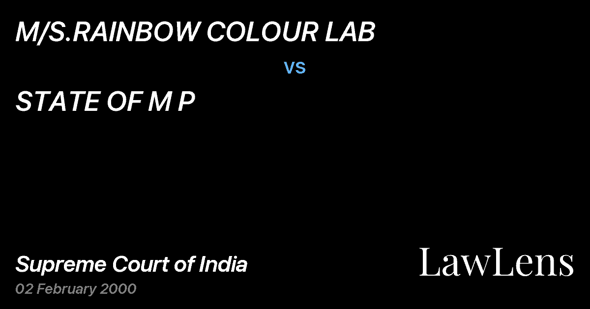 Preview image for M/S.RAINBOW COLOUR LAB vs. STATE OF M P