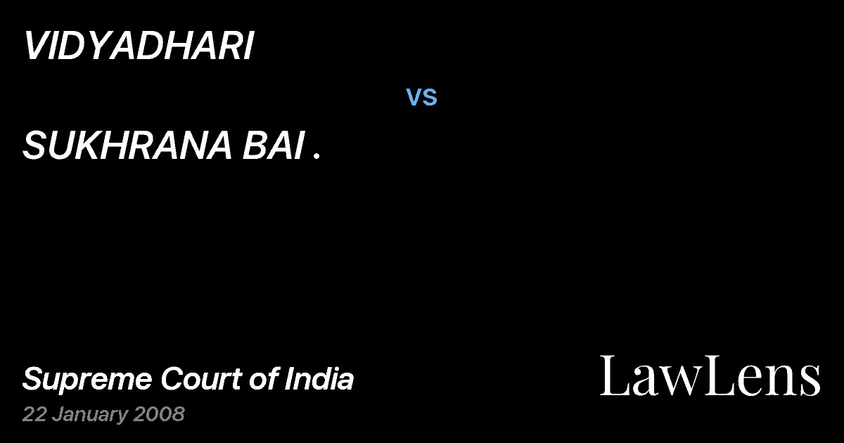 Preview image for VIDYADHARI vs. SUKHRANA BAI .