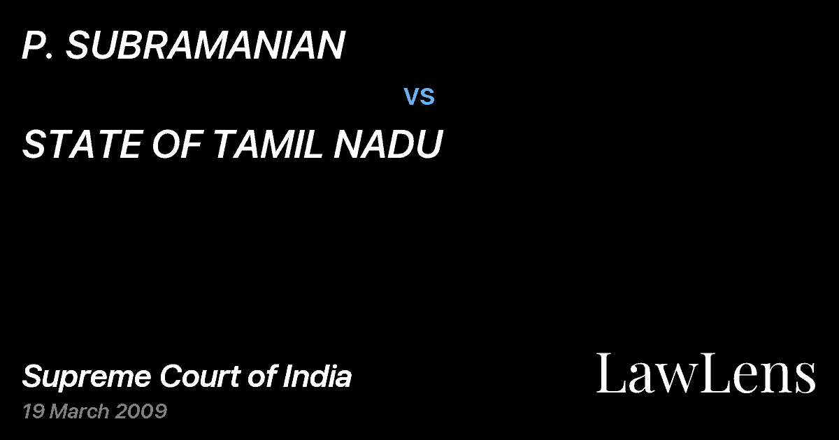Preview image for P. SUBRAMANIAN vs. STATE OF TAMIL NADU