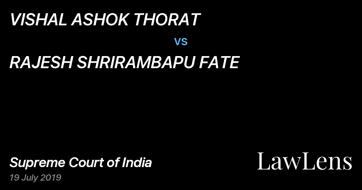 Preview image for VISHAL ASHOK THORAT vs. RAJESH SHRIRAMBAPU FATE
