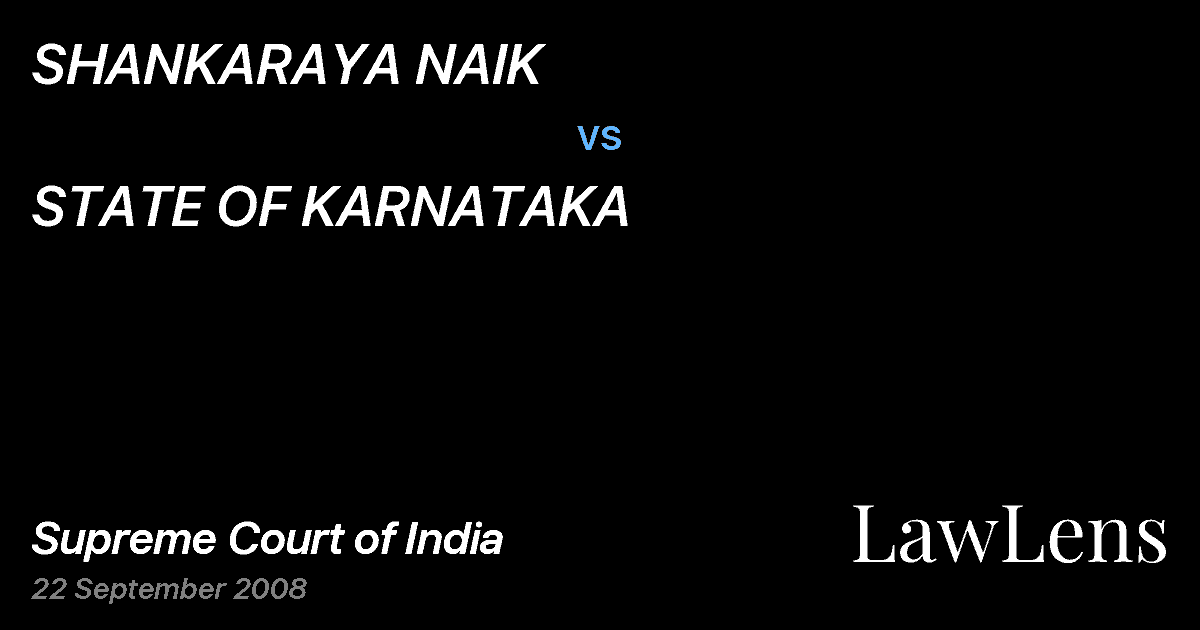 Preview image for SHANKARAYA NAIK vs. STATE OF KARNATAKA