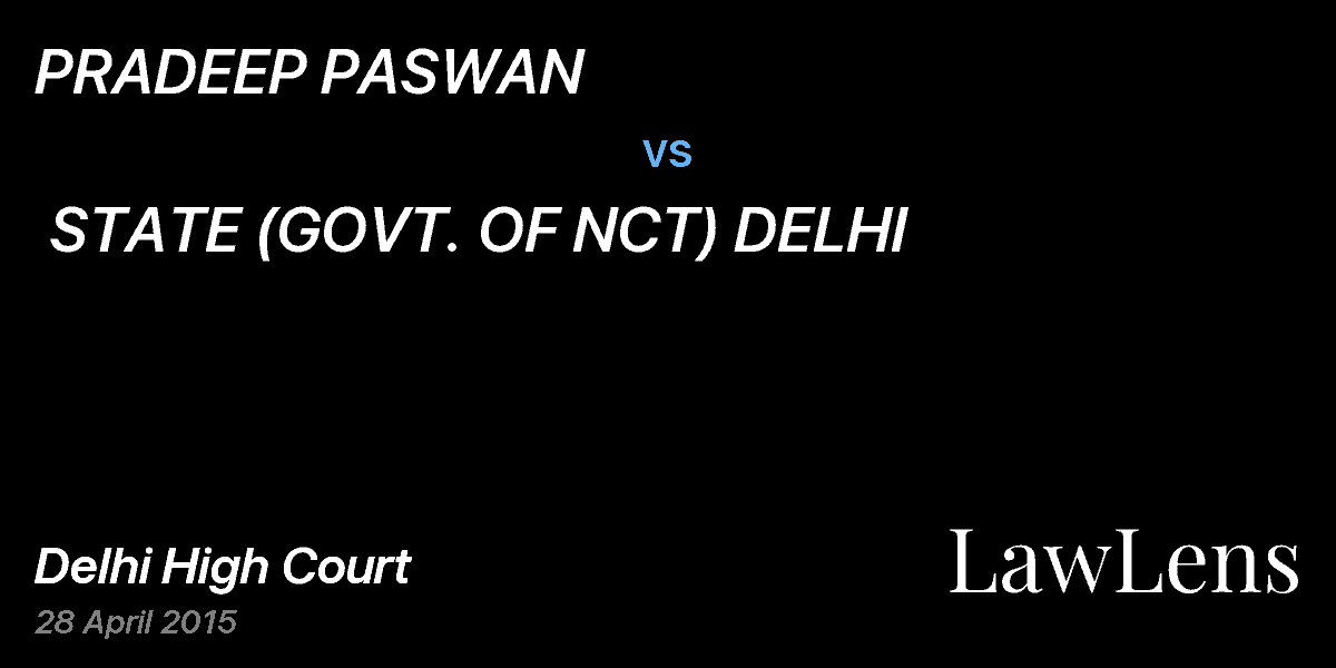 Preview image for PRADEEP PASWAN   vs.  STATE (GOVT. OF NCT) DELHI 