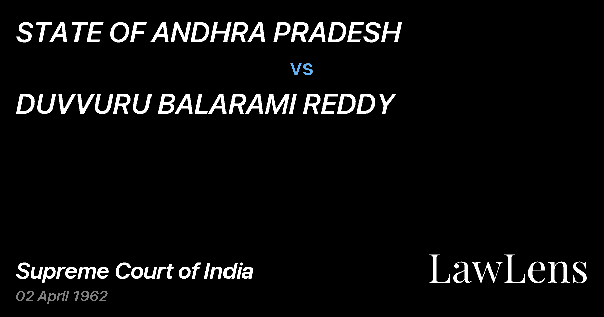 Preview image for STATE OF ANDHRA PRADESH vs. DUVVURU BALARAMI REDDY