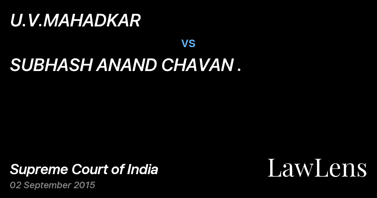 Preview image for U.V.MAHADKAR vs. SUBHASH ANAND CHAVAN .