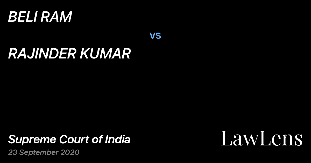 Preview image for BELI RAM vs. RAJINDER KUMAR