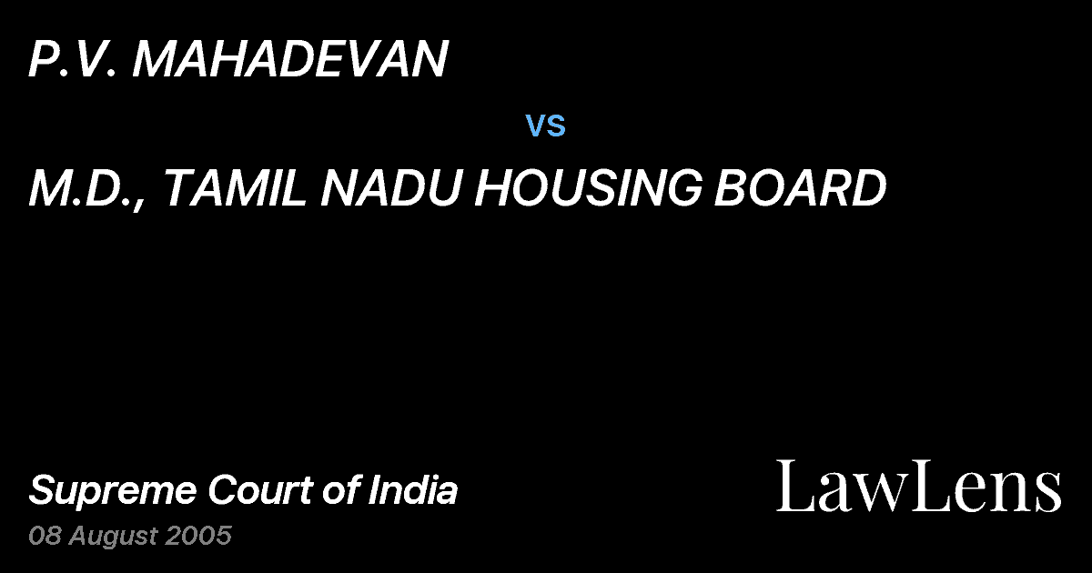 Preview image for P.V. MAHADEVAN vs. M.D., TAMIL NADU HOUSING BOARD