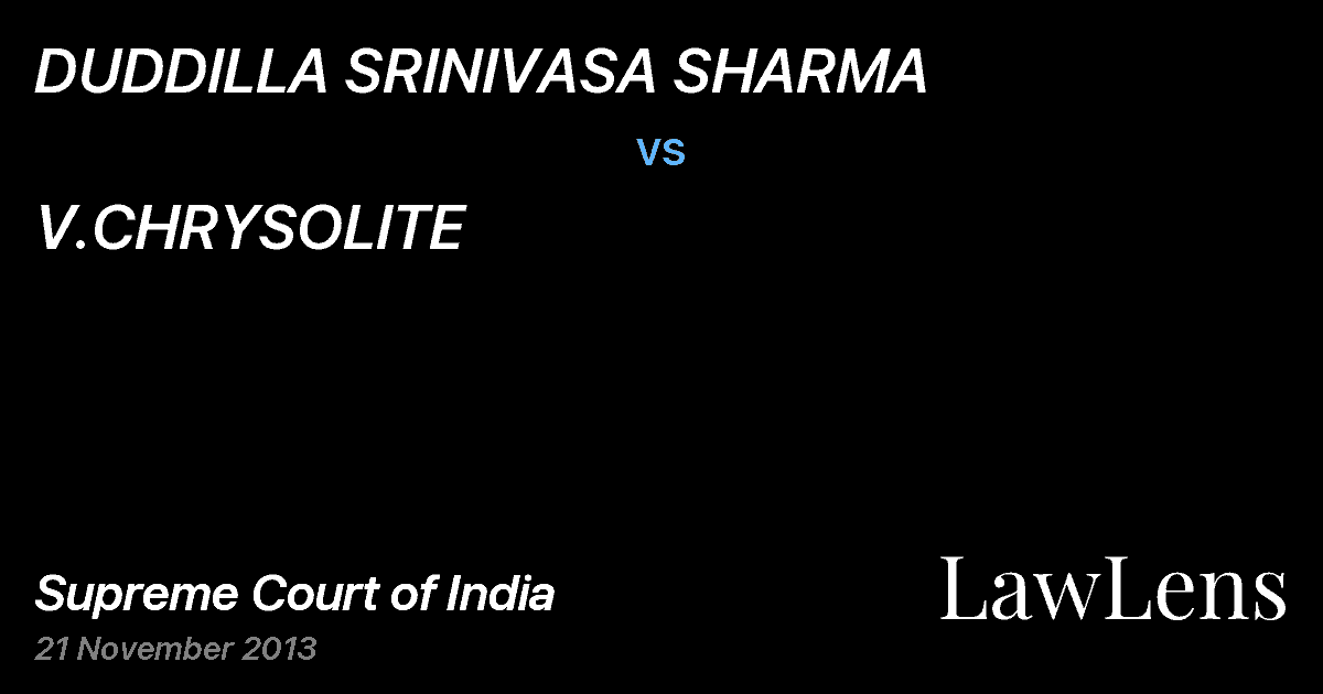 Preview image for DUDDILLA SRINIVASA SHARMA vs. V.CHRYSOLITE