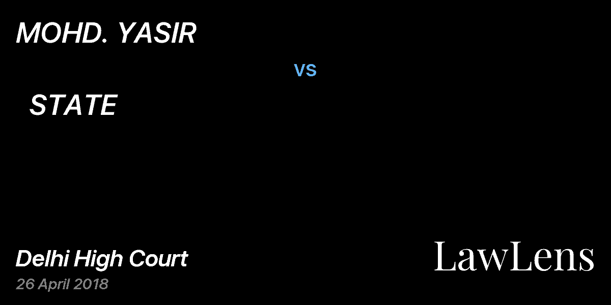 Preview image for MOHD. YASIR vs. STATE