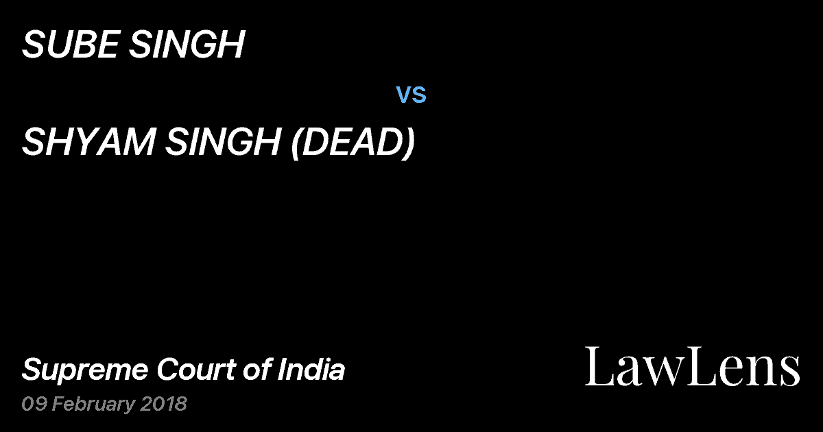 Preview image for SUBE SINGH vs. SHYAM SINGH (DEAD)