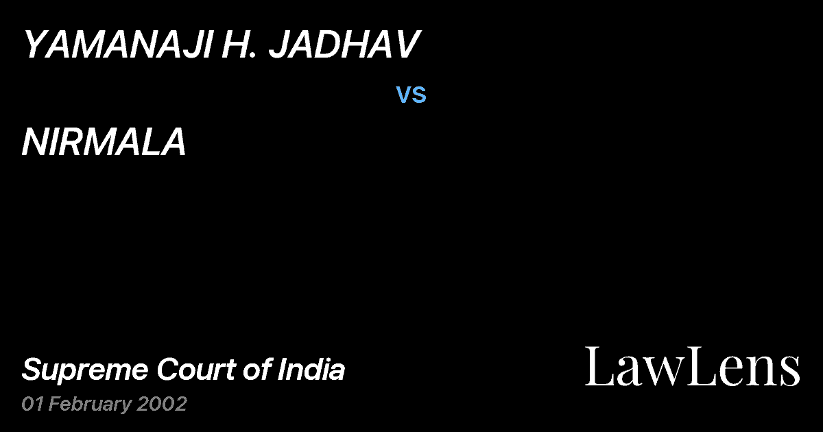 Preview image for YAMANAJI H. JADHAV vs. NIRMALA