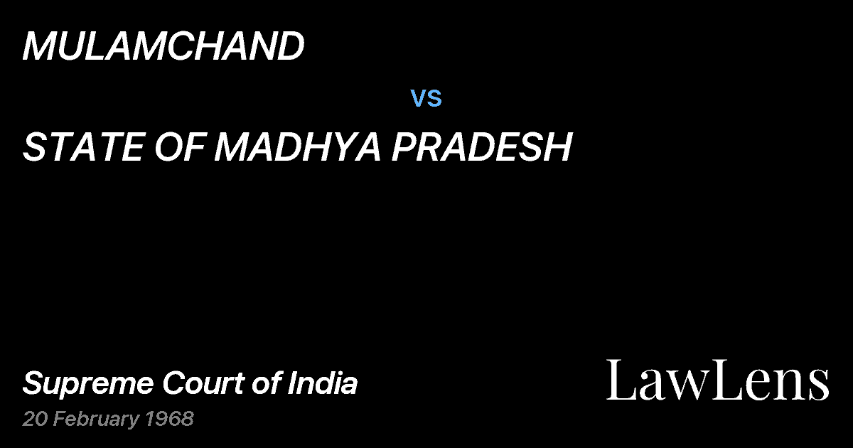 Preview image for MULAMCHAND vs. STATE OF MADHYA PRADESH