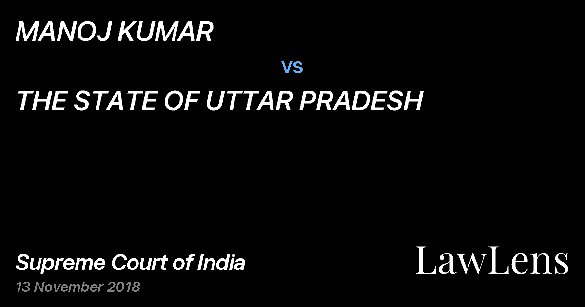 Preview image for MANOJ KUMAR vs. THE STATE OF UTTAR PRADESH