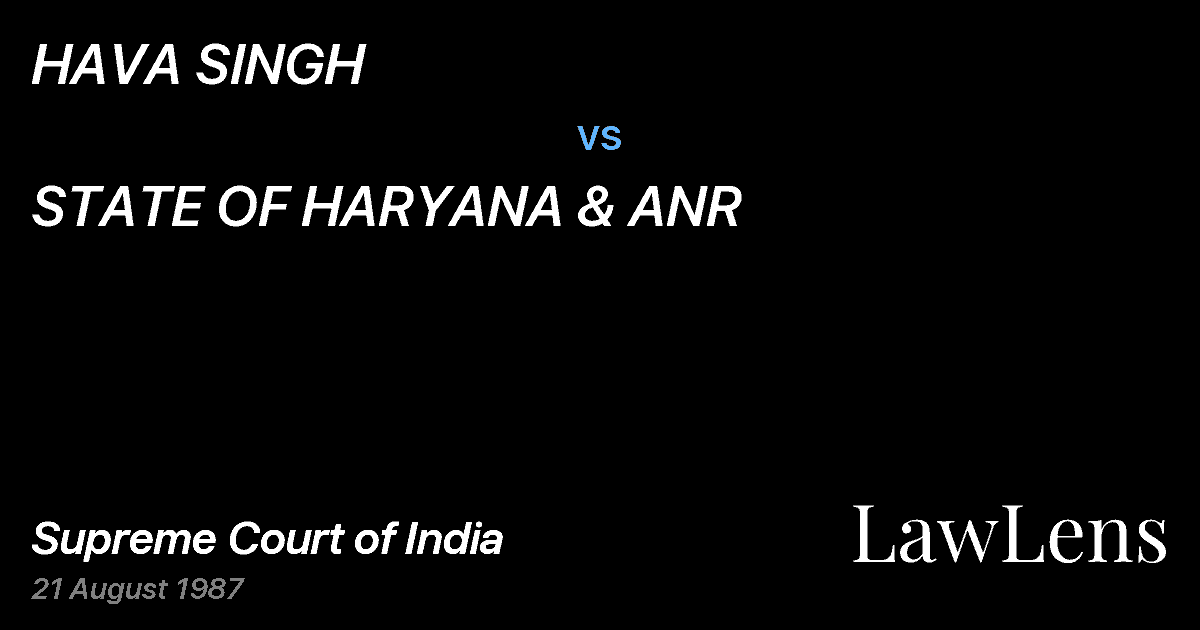 Preview image for HAVA SINGH vs. STATE OF HARYANA & ANR