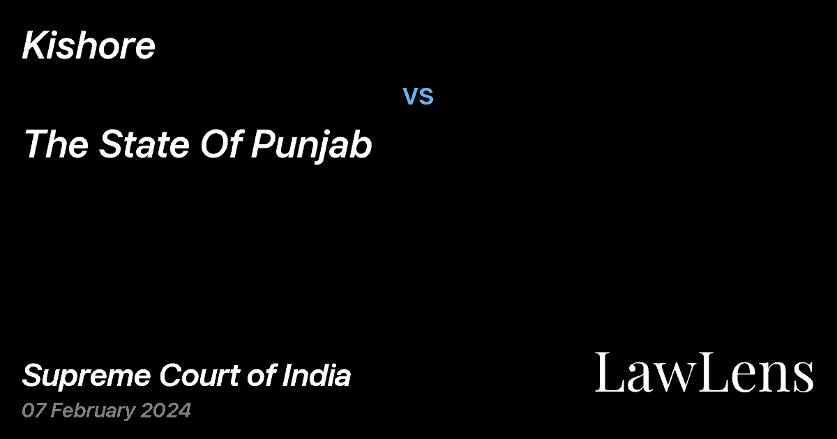 Preview image for Kishore vs. The State Of Punjab