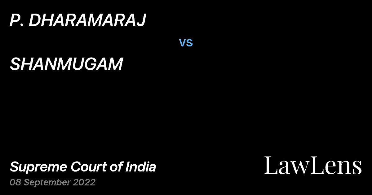 Preview image for P. DHARAMARAJ vs. SHANMUGAM
