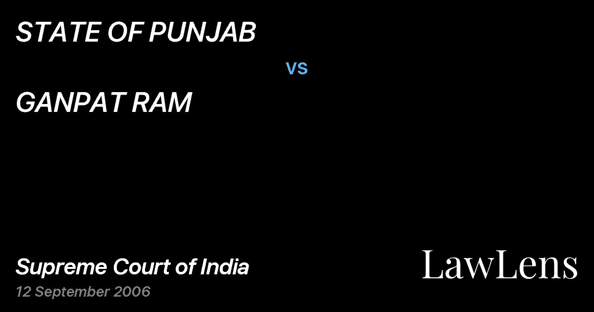 Preview image for STATE OF PUNJAB vs. GANPAT RAM