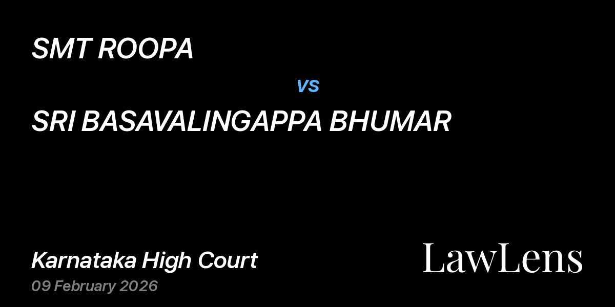 Preview image for SMT ROOPA vs. SRI BASAVALINGAPPA BHUMAR