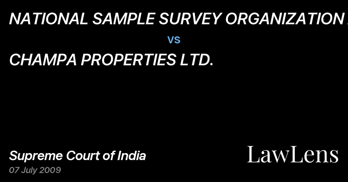 Preview image for NATIONAL SAMPLE SURVEY ORGANIZATION ANR vs. CHAMPA PROPERTIES LTD.