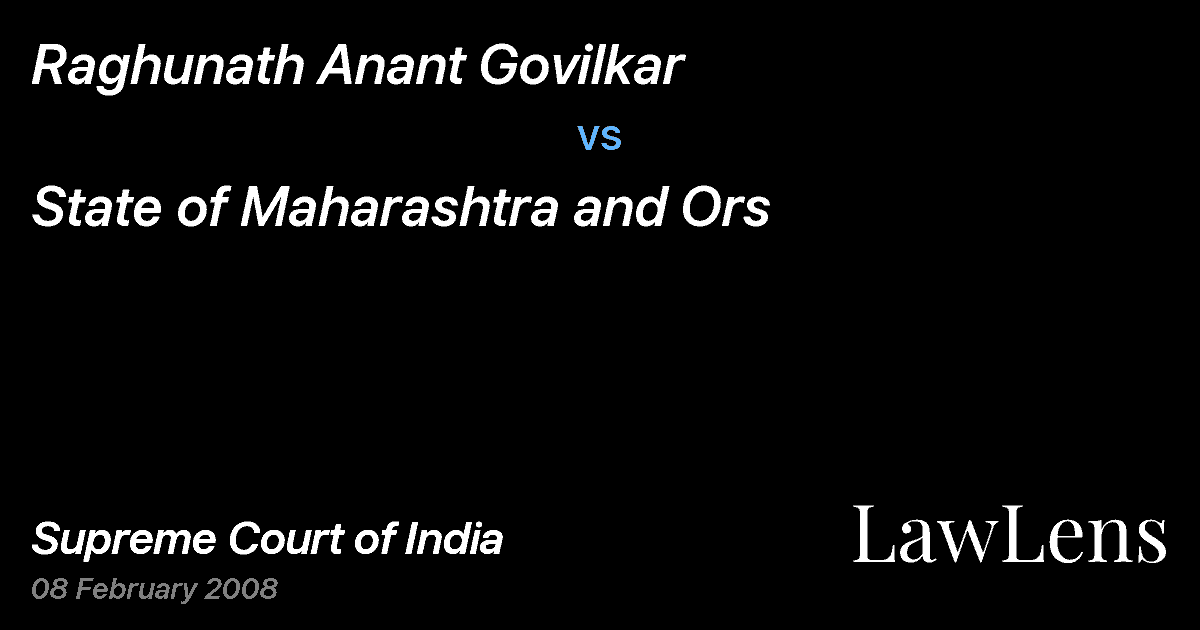 Preview image for Raghunath Anant Govilkar vs. State of Maharashtra and Ors