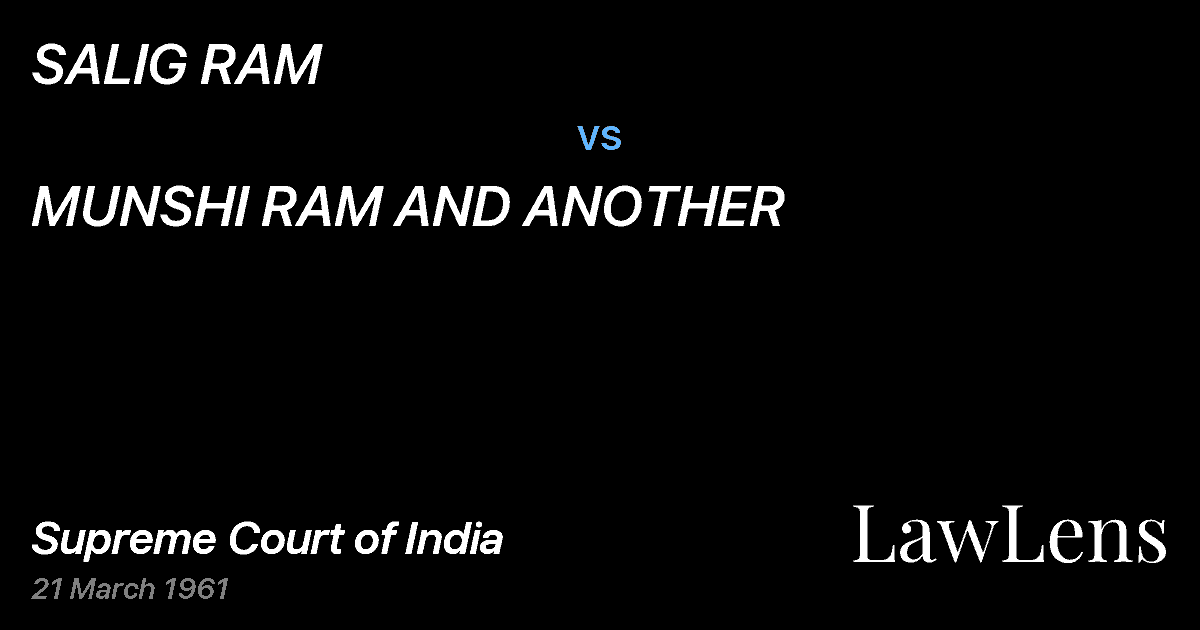 Preview image for SALIG RAM vs. MUNSHI RAM AND ANOTHER