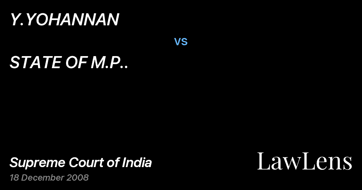Preview image for Y.YOHANNAN vs. STATE OF M.P..